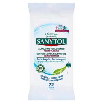   Sanytol antiallergén általános fertőtlenítő törlőkendő 72db