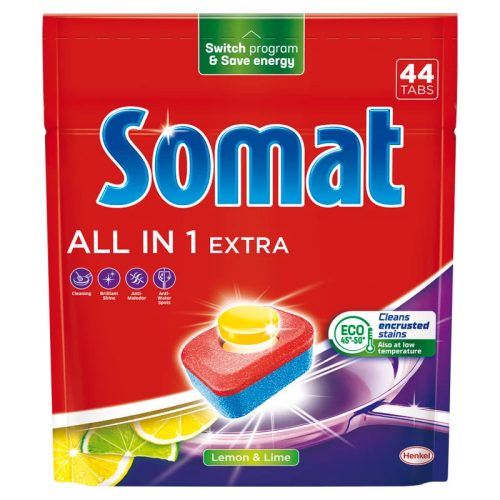 Somat All in 1 Extra Lemon & Lime gépi mosogatótabletta 44db/730g