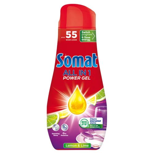 Somat All in 1 Lemon & Lime gépi mosogatószer 990ml/55 mosogatás