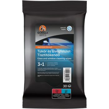 Gorilla tükör és üvegfelület tisztítókendő 30db